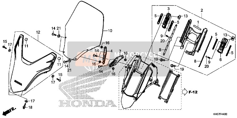 Honda NSS125D 2015 Voorkant Vizier/ Voorruit voor een 2015 Honda NSS125D